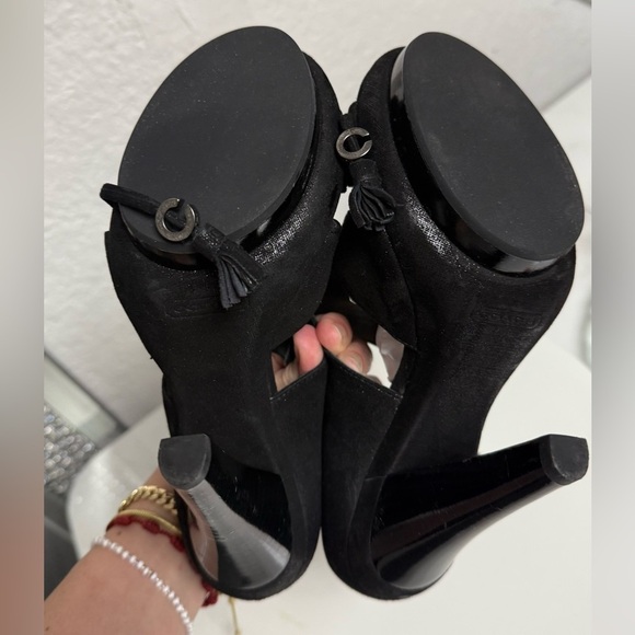 Coach Black Strappy Heels - Picture 4 of 11